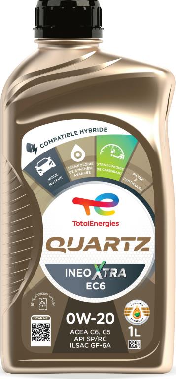 Huile moteur TotalEnergies QUARTZ INEO XTRA EC6 0W20 1L - ref. 231020